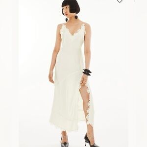 Cream Lace Trim slip dress